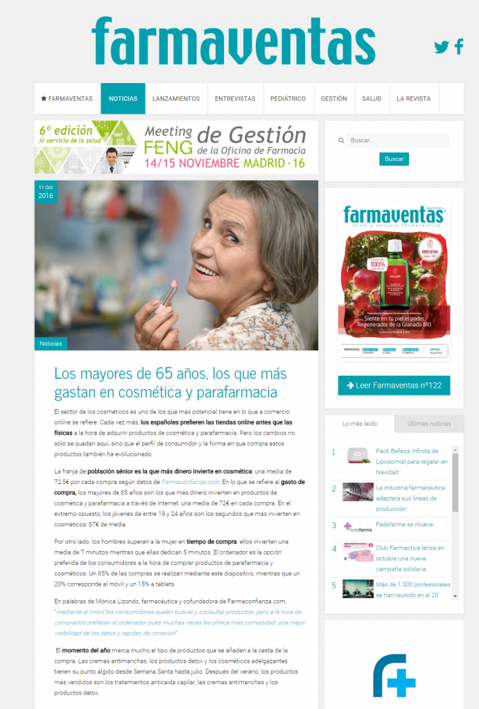 Farmaconfianza en Farmaventas: Estudio parafarmacia online